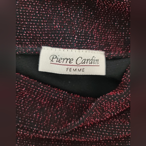 Pierre Cardin Red Cowl Neck Blouse Short Sleeve - Picture 7 of 7